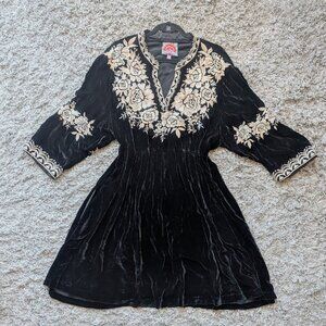 Johnny Was.  boho black embroidered dress
